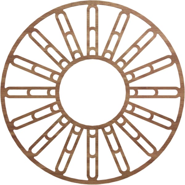 Ekena Millwork Hale Wood Fretwork Pierced Ceiling Medallion, Walnut, 36"OD x 13 1/8"ID x 3/8"T CMWP36X36X0375HHWA - main